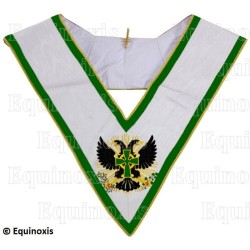 Sautoir maçonnique moiré – Rite Moderne d'Ecosse – Souverain Collège – Patriarche – Brodé machine