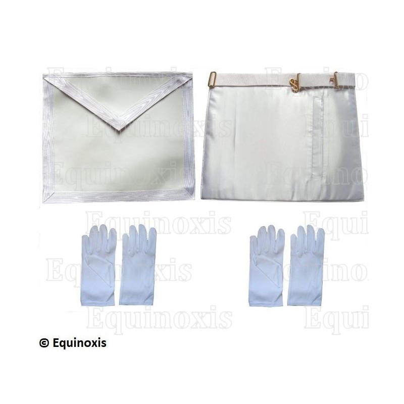 Ensemble Apprenti / Compagnon – Tablier en cuir 30 cm x 35 cm + 2 paires de gants blancs