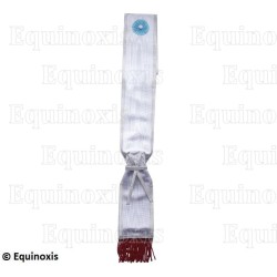 Echarpe maçonnique moirée – CBCS – Blanche avec ruban blanc