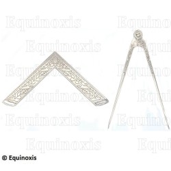 Set équerre et compas maçonniques métalliques – Argentés