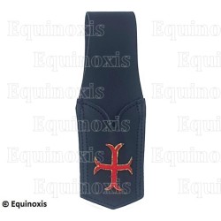 Porte-épée cuir – Porte-épée cuir noir pour épée fine – Croix templière pattée rentrée
