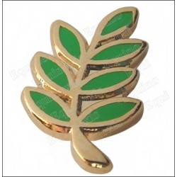 Pin's maçonnique – Branche d'acacia émaillée vert – GM