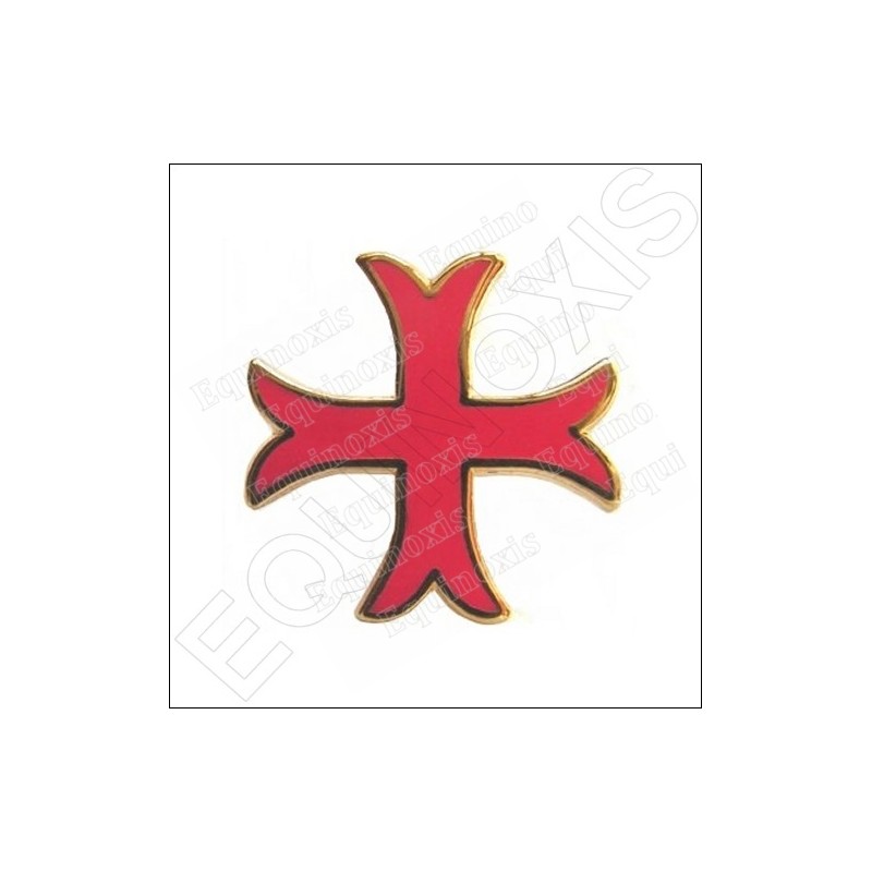 Pin's templier – Croix templière pattée rentrée émaillée rouge – GM