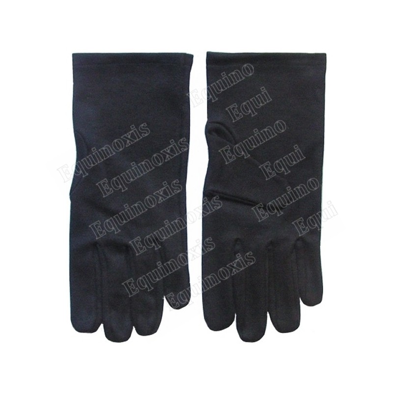 Gants maçonniques noirs pur coton – Taille XXXL