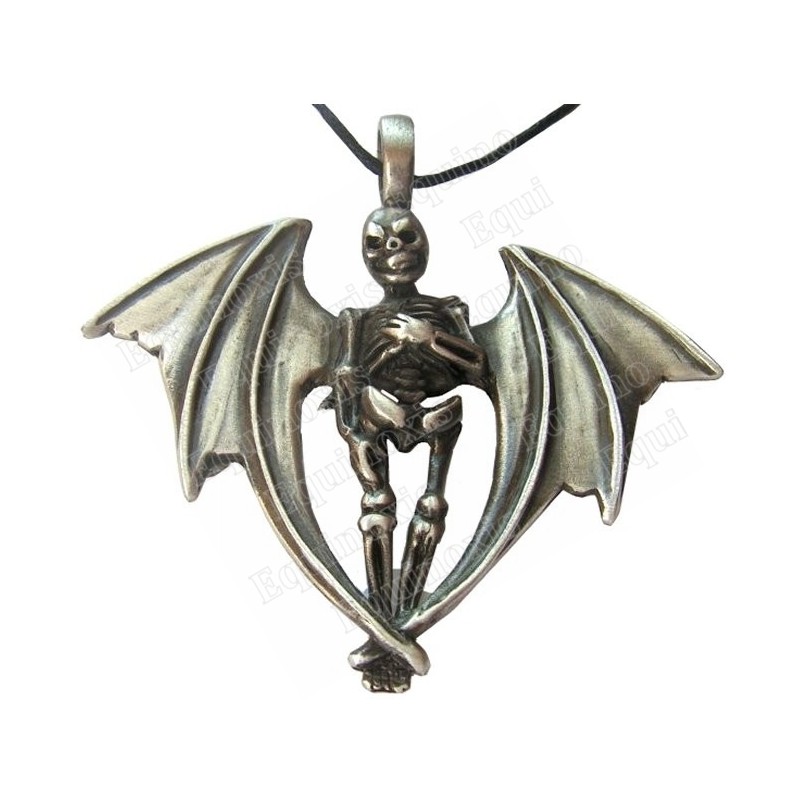 Collier Gothique Squelette Articulé 10 Cm - Pendentif En Alliage Doré - Neuf