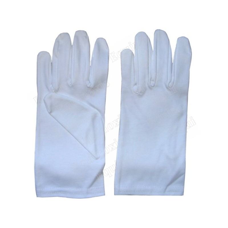 Gants maçonniques blancs pur coton – Taille 7 ½