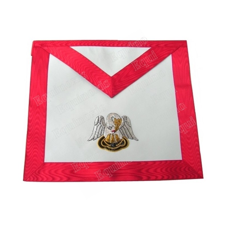 Tablier maçonnique en cuir – REAA – 18ème degré – Chevalier Rose-Croix – Pélican