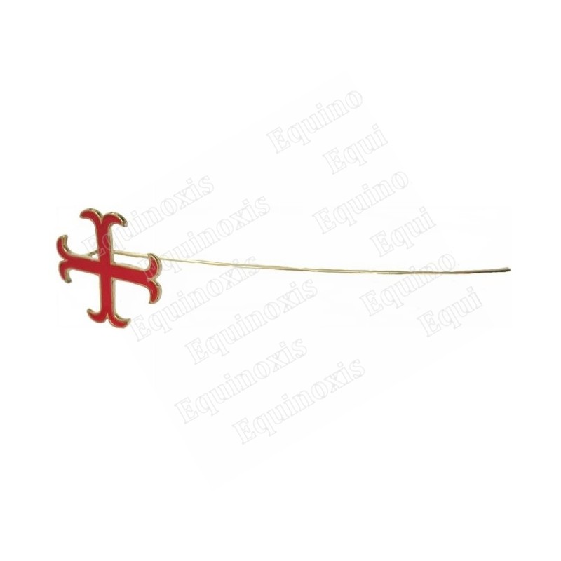 Marque-page templier – Croix ancrée émaillée rouge
