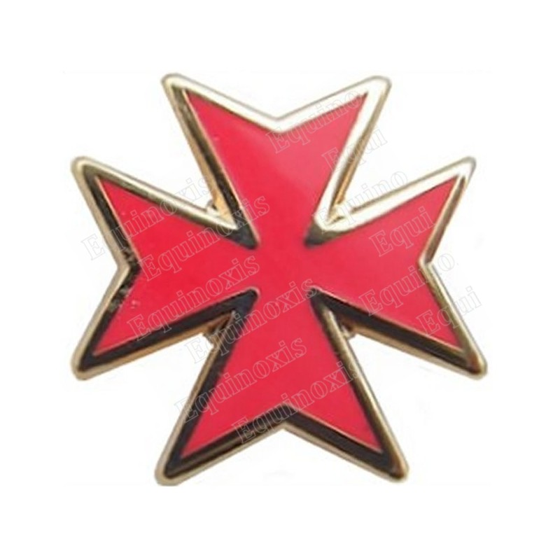 Pin's maçonnique – Croix templière émaillée rouge