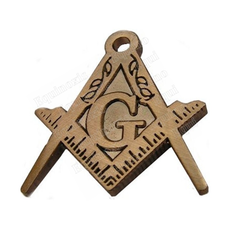 Pin's maçonnique – Equerre et compas + G – Bronze antique