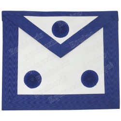 Tablier maçonnique en cuir – Maître – Bleu roi – 3 cocardes