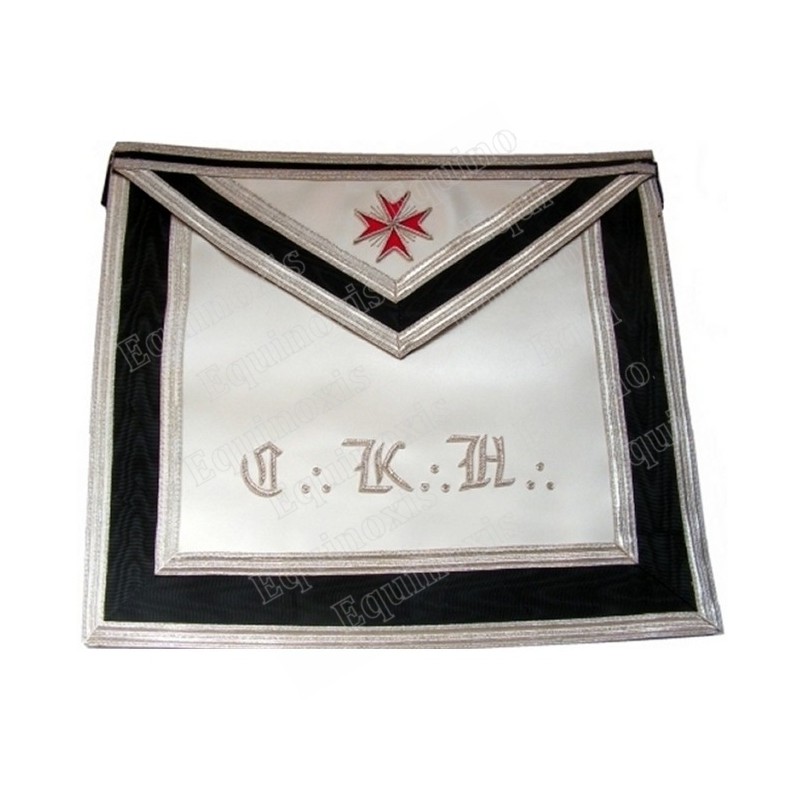 Tablier maçonnique en faux cuir – REAA – 30ème degré – Chevalier Kadosch – CKH