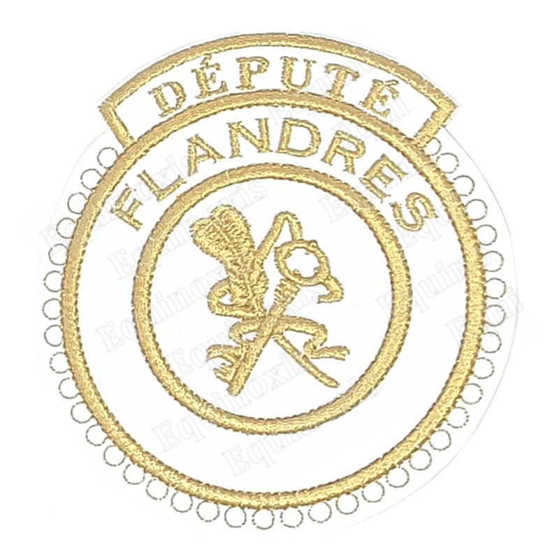 Badge / Macaron GLNF – Grande tenue provinciale – Député Grand Secrétaire – Flandres - Brodé machine