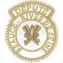 Badge / Macaron GLNF – Grande tenue provinciale – Député Grand Secrétaire – Beauce - Rives de Seine – Brodé main