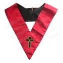 Sautoir maçonnique moiré – REAA – 18ème degré – Croix latine et croix latine rouge au dos – Brodé machine
